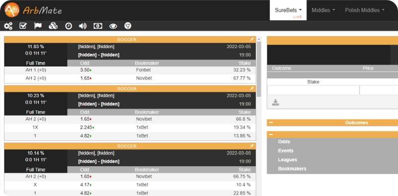 arbmate arbitrage betting finder software