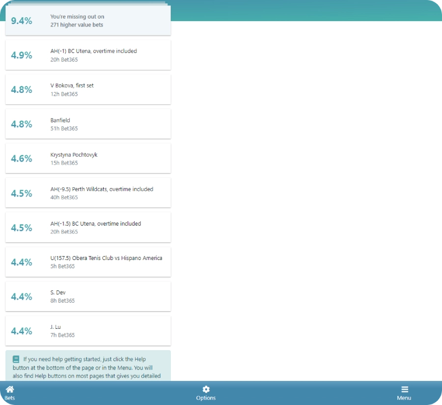 rebelbetting value betting review screenshot