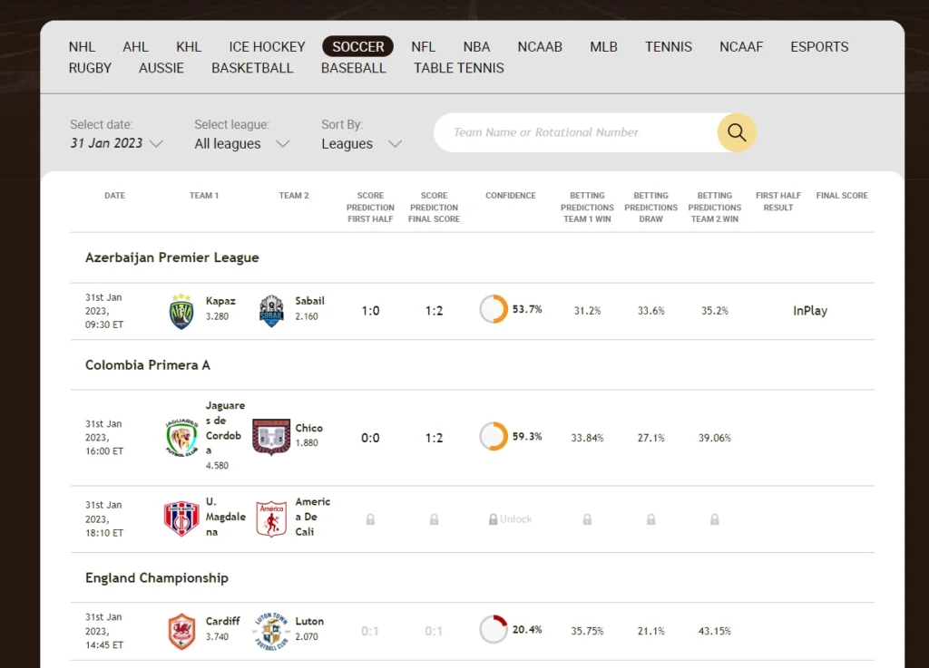 AI sports betting football prediction